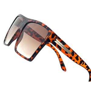Oversized‎ Square Leopard Print Sunglasses Fashion Statement Shades Lentes Gafas
